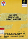 Laporan Regulatory Impact Analysis : Peraturan Kementerian Pemuda dan Olahraga Tentang Indeks Pembangunan Pemuda